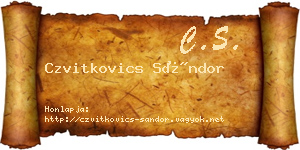 Czvitkovics Sándor névjegykártya