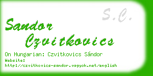 sandor czvitkovics business card