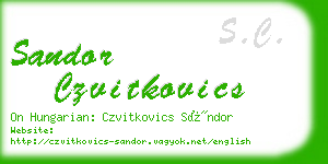 sandor czvitkovics business card